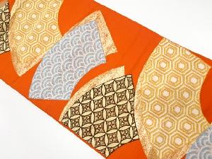 アンティーク　地紙に古典柄織り出し袋帯（材料）